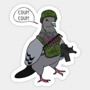 Coup! coup! - funny pigeon doodle Sticker